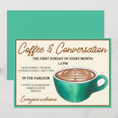 Coffee Cup Klatch-gesprekskerk Sociale uren Kaart (Voorkant / Achterkant)