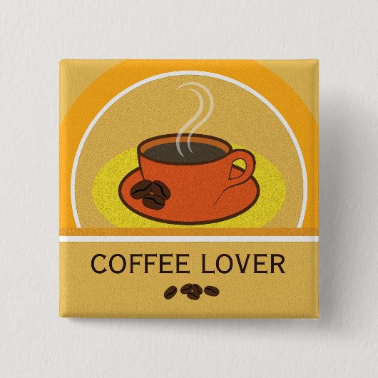 Coffee Cup Koffie Lover Coffee Bans Square Button (Voorkant)