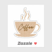 Coffee Cup & koffie tekst met hart Zelfklever Sticker (Vel)