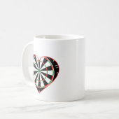 Coffee Cup Love Darts met een Hart ontwerp Koffiemok (Voorkant links)