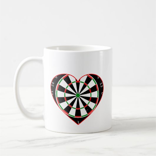 Coffee Cup Love Darts met een Hart ontwerp Koffiemok (Links)