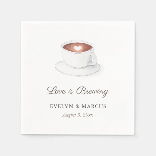 Coffee Cup Love is het brouwen van koppels huwelij Servet (Voorkant)