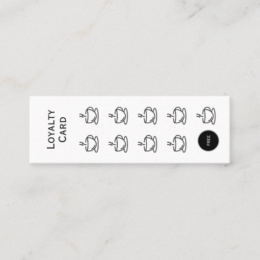 Coffee Cup Loyalty Kaart, eenvoudig budget (Voorkant)