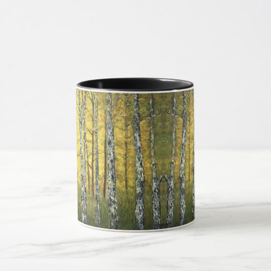 Coffee Cup Mok Acadia Forest Birch Trees (Midden)