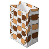 Coffee Cup patroon Medium Cadeauzakje (Voorkant Gekanteld)