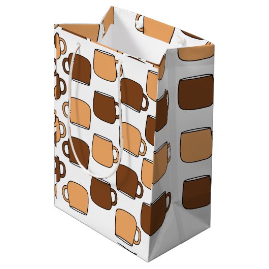 Coffee Cup patroon Medium Cadeauzakje (Achterkant Gekanteld)