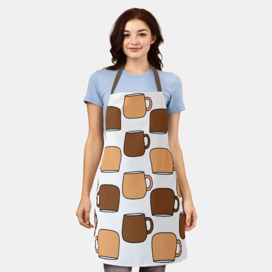 Coffee Cup patroon Schort (Gedragen)