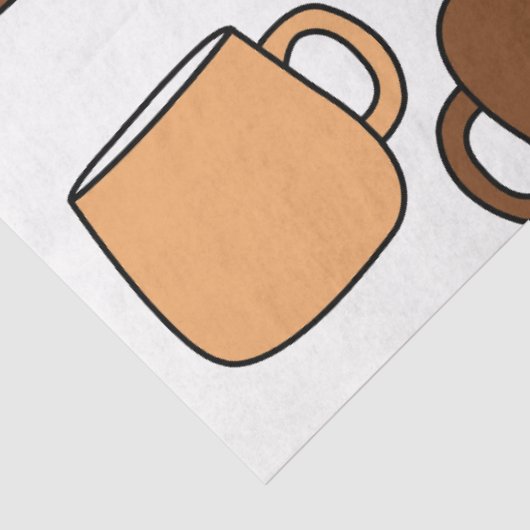 Coffee Cup patroon Tissuepapier (Detail)