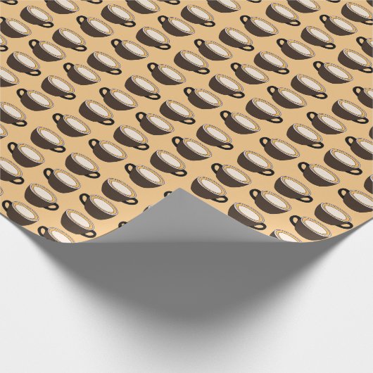 Coffee Cup Pattern Cadeaupapier (Hoek)