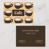 Coffee Cup Pattern Cafe Visitekaartje (Voorkant / Achterkant)