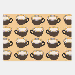 Coffee Cup Pattern Inpakpapier Vel