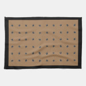 Coffee Cup Pattern on Tan Kitchen Towels Theedoek (Horizontaal)