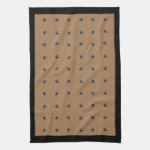Coffee Cup Pattern on Tan Kitchen Towels Theedoek (Verticaal)