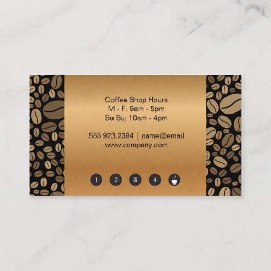 Coffee Cup Ponskaart | Coffee Beans Klantenkaartje (Achterkant)