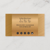 Coffee Cup Punch Kaart | Metalen achtergrond Bronz Klantenkaartje (Achterkant)