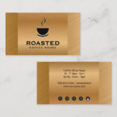 Coffee Cup Punch Kaart | Metalen achtergrond Bronz Klantenkaartje (Voorkant / Achterkant)