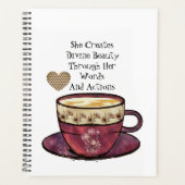 Coffee Cup Quote Motivatie Roze Wit Dagboek Planner (Voorkant)