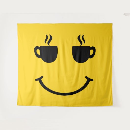 Coffee Cup Smile Wandkleed (Voorkant (horizontaal))