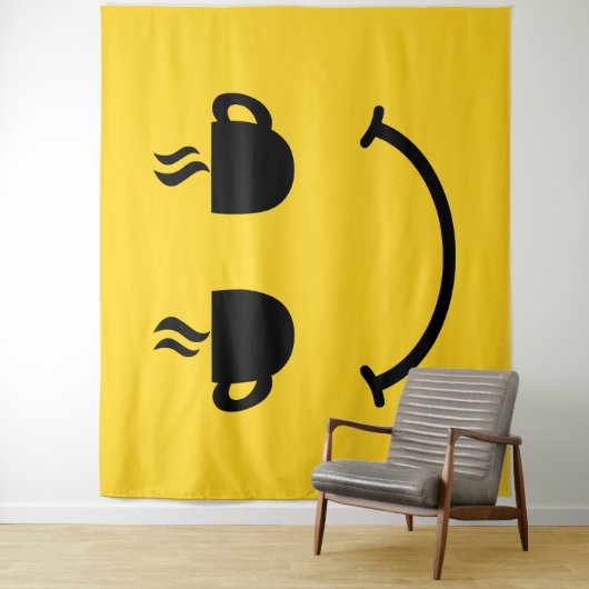 Coffee Cup Smile Wandkleed (In situ)