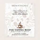 Coffee Cup Steaming Visitekaartje (Buitenkant ongevouwen)