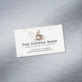 Coffee Cup Steaming Visitekaartje Magnetisch Visitekaartje (Voorbeeld)