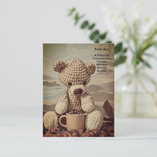 Coffee Cup Teddy Bear Quote Symbolisme Schattigee  Briefkaart (Staand voorkant)