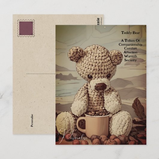 Coffee Cup Teddy Bear Quote Symbolisme Schattigee  Briefkaart (Voorkant / Achterkant)