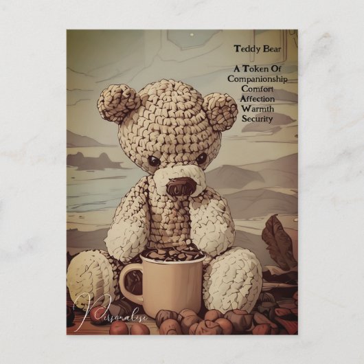 Coffee Cup Teddy Bear Quote Symbolisme Schattigee  Briefkaart (Voorkant)