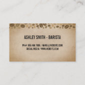 Coffee Cup Top Uitzicht | bonen Visitekaartje (Achterkant)