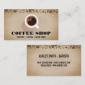 Coffee Cup Top Uitzicht | bonen Visitekaartje (Voorkant / Achterkant)