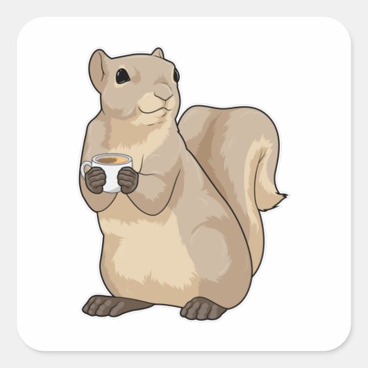 Coffee Cup Vierkante Sticker (Voorkant)