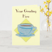 Coffee Cup Wenskaart Kaart (Gele Bloem)
