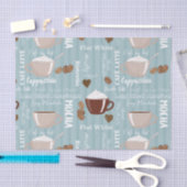 Coffee Cups Blue Vertical Lines Caffeine Grains Tissuepapier (Craft)