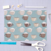 Coffee Cups Cream Caffeine Lover Pastel Blue Brown Tissuepapier (Craft)