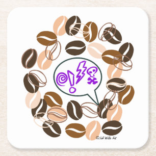 COFFEE & CUSSIN' van Jeff Willis Art Kartonnen Onderzetters