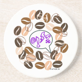 COFFEE & CUSSIN' van Jeff Willis Art Zandsteen Onderzetter