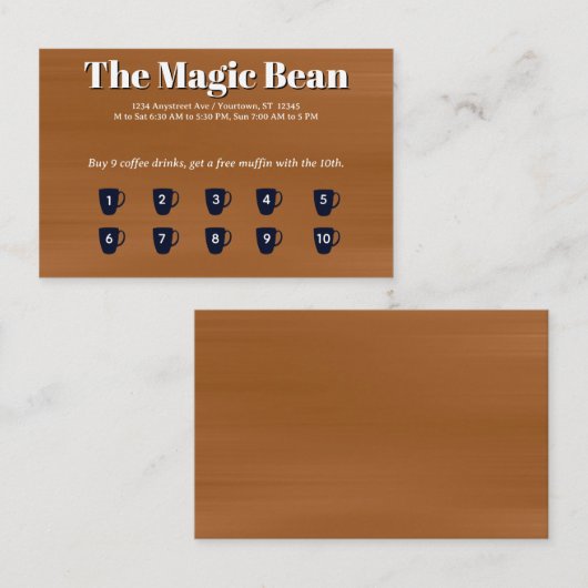 Coffee Customer Rewards Card Visitekaartje (Voorkant / Achterkant)