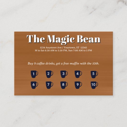 Coffee Customer Rewards Card Visitekaartje (Voorkant)