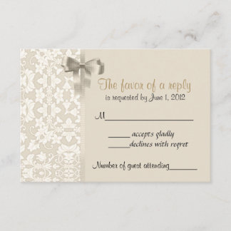 Coffee Damask RSVP-kaarten RSVP Kaartje