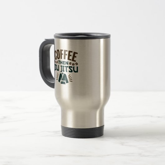 Coffee Dan Jiu Jitsu BJJ Jiujitsu Reisbeker (Voorkant links)