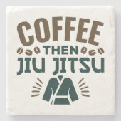 Coffee Dan Jiu Jitsu BJJ Jiujitsu Stenen Onderzetter (Voorkant)