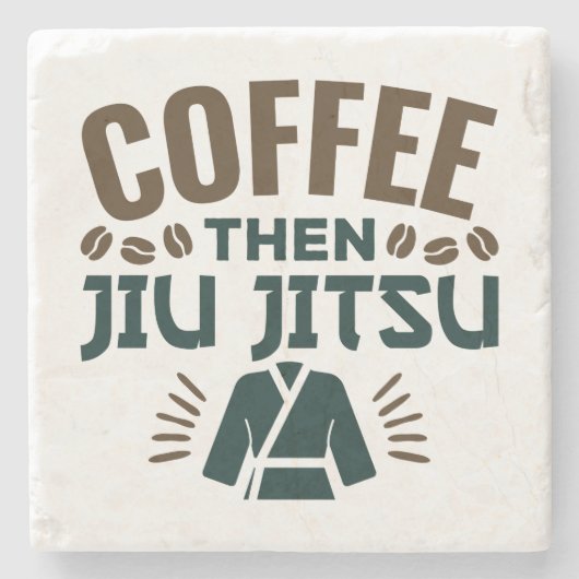 Coffee Dan Jiu Jitsu BJJ Jiujitsu Stenen Onderzetter (Voorkant)
