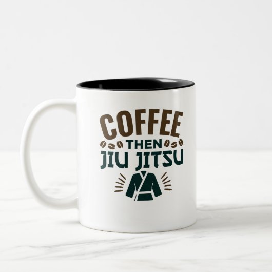 Coffee Dan Jiu Jitsu BJJ Jiujitsu Tweekleurige Koffiemok (Links)