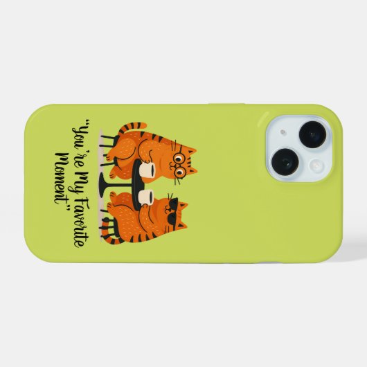 Coffee Date Cat Couple Phone Case iPhone 15 Case (Achterkant horizontaal)