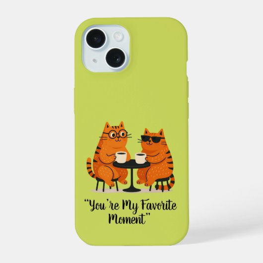 Coffee Date Cat Couple Phone Case iPhone 15 Case (Achterkant)