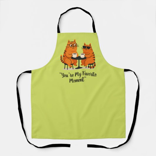 Coffee Date Cat Couple Schort (Voorkant)