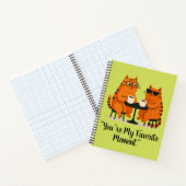 Coffee Date Cat Couple Spiral Notebook Notitieboek (Binnen)