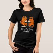 Coffee Date Cat Couple T-Shirt (Voorkant)