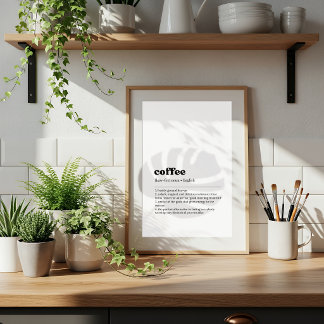 Coffee Definition Poster | Dictionary Style