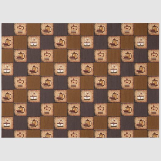 Coffee Design Rustic Decoupage Pattern Tissuepapier (Voorkant)